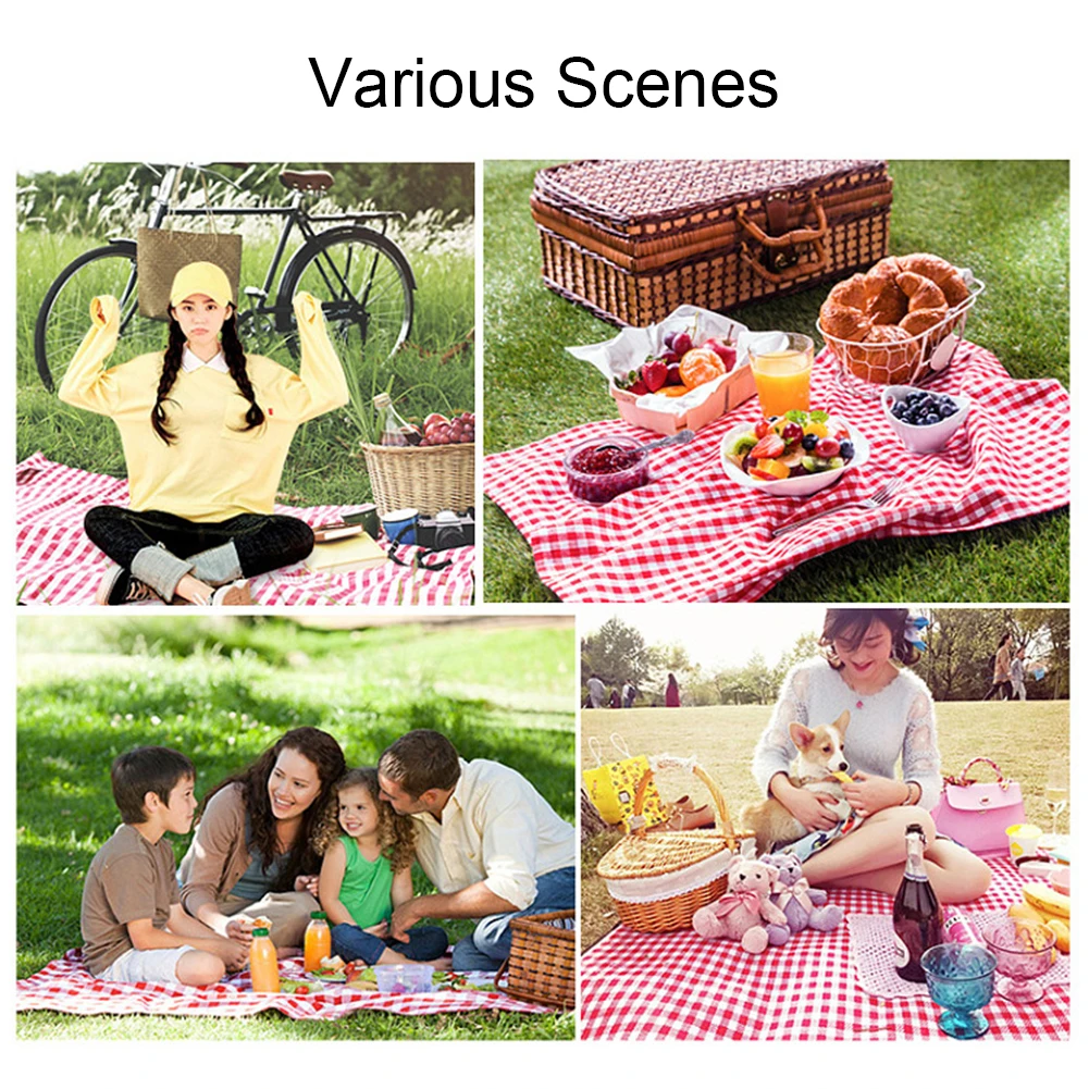 Folding lattice Picnic Blanket Mat Waterproof Extra Large Handy Mat Outdoor Thick Sandproof Blanket for Family Friend