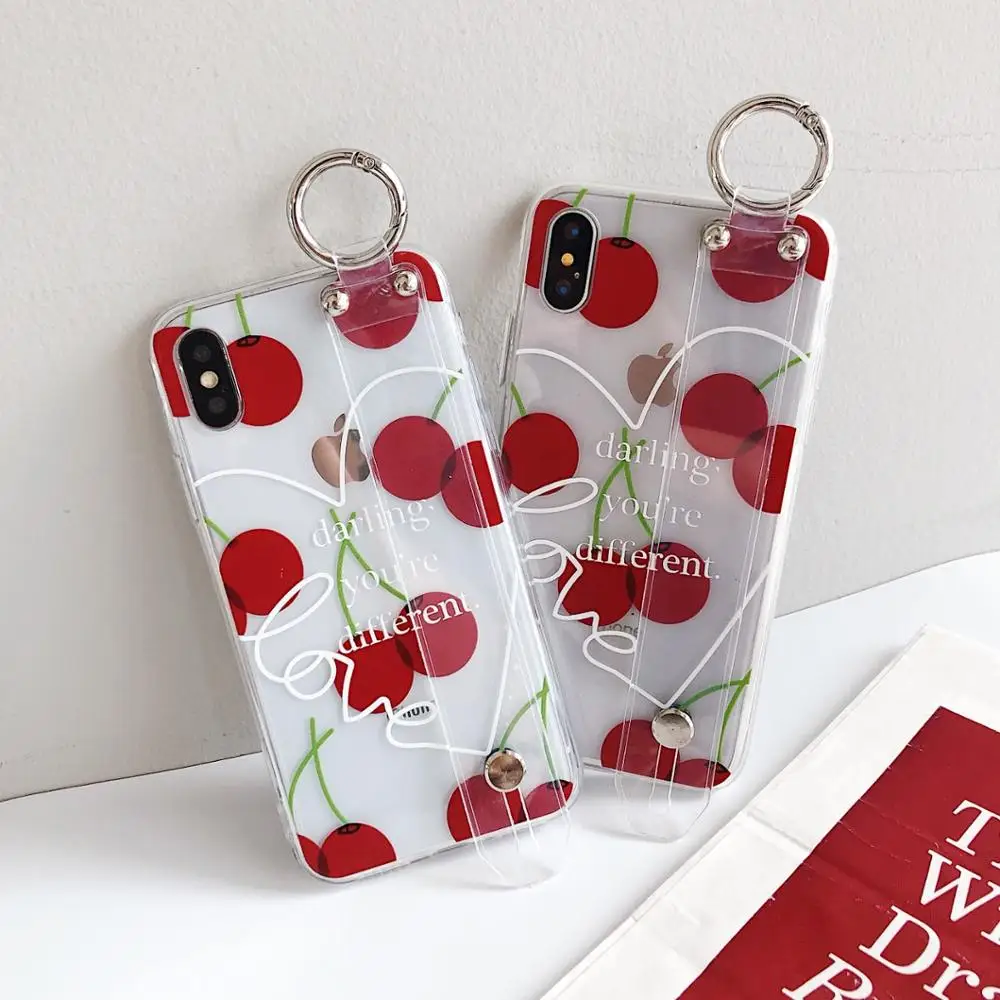 Силиконовый чехол с вишенками для iPhone 11 Pro XR XS чехлы Max X Love Smiley задняя крышка из ТПУ