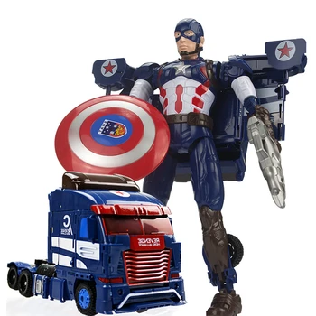 

Children Robot Toy Transformation Super Hero Captain America Figure Toy Robot Car ABS Plastic Model Action Figure Toy for Child