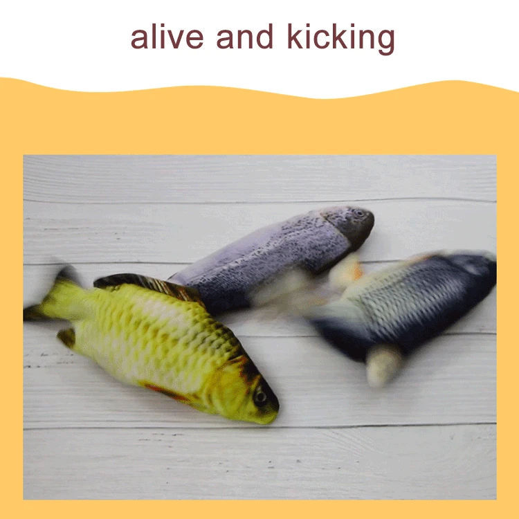 

Realistic Removable Washable Fish Tail Electric Tail Wwing Ornaments Flapping Fish Imitation Fish Plush Toy Cat Pet tool