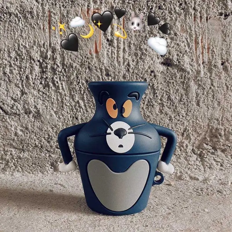 3D милый мультфильм Том Кот и Джерри мышь прекрасный силиконовый защитный наушник аксессуары чехол s для Apple Airpods чехол