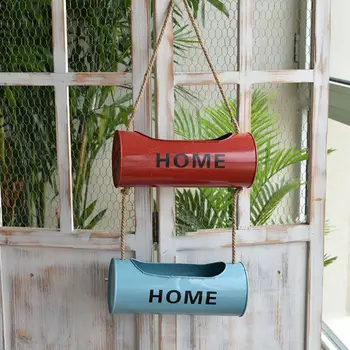 

Nordic Hanging Flower Pot Bucket Plant Container Metal Iron Planter Home Garden Balcony Decoration