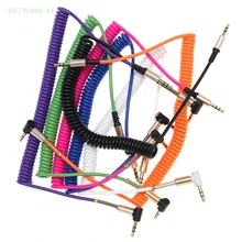 3 5 Jack AUX Audio Cable 3 5MM Male to Male Cable For Phone Car Speaker MP4 Headphone 3 5MM Jack to Jack Spring Cables 50pcs lot