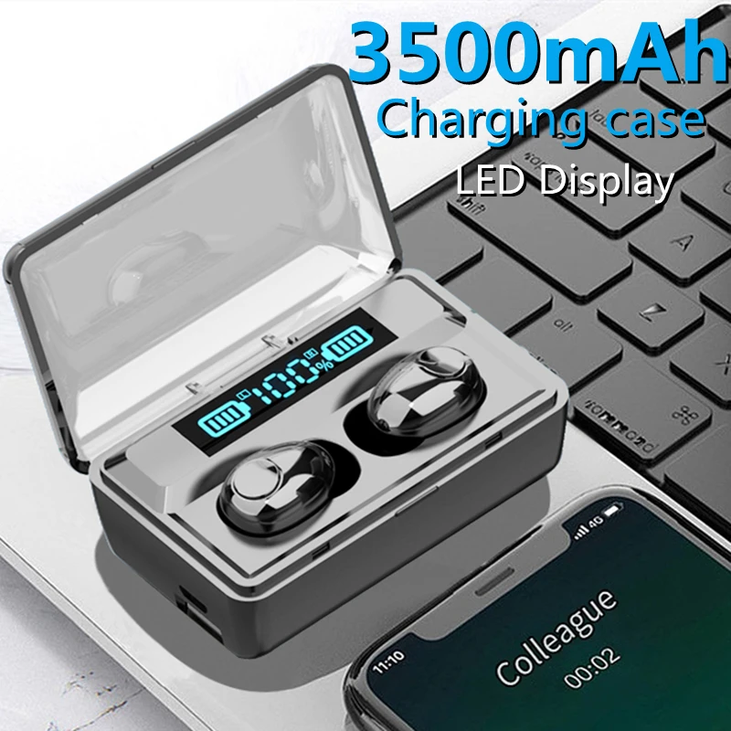 Mini Bluetooth Earphones 9D Stereo Waterproof Wireless Earbuds for iPhone 13 Xiaomi Headphones With Mic | Электроника