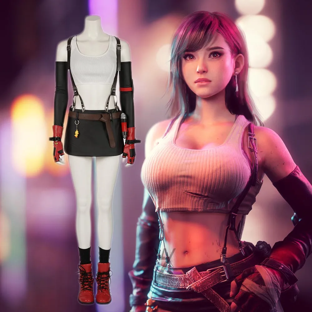 Сексуальная мини-юбка для девочек костюм косплея Tifa финальной фантазии VII Lockhart