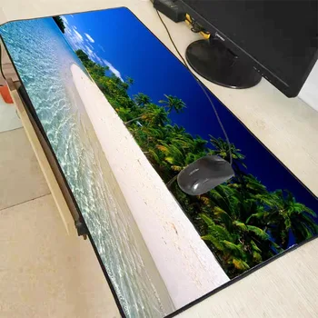 

MRGBEST Beach Island Palm Tree Gaming Mouse Pad Computer Gamer pad Large Game Rubber Mat Big Mause for PC Laptop