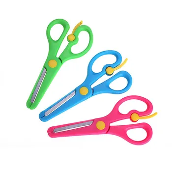 

200PCS Children kids Safety Plastic Scissors Cute Learning Education Toys Arts Crafts Tools Red Blue Green for School / Office