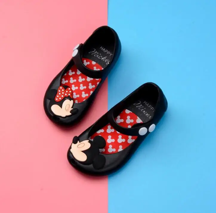 Kids Girls Sandals Crystal Jelly Shoes Sandals Infants Minnie Mickey Children Cute Baby Girl Sandals 13-17cm