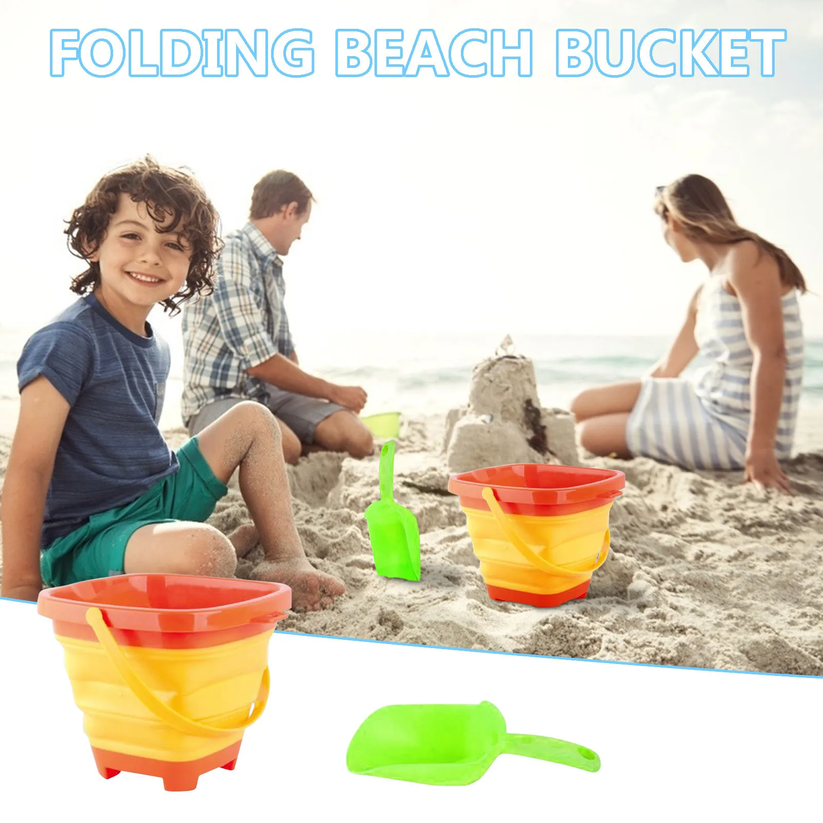 Cubo plegable De plástico suave Para Niños, juguete De Playa portátil, cubo telescópico, Para verano