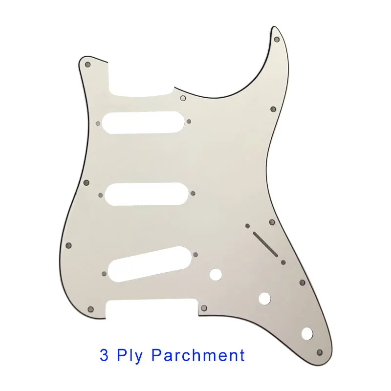 3Ply Parchment Pleroo гитарные части накладки для ST гитара SSS с тремя обратными установками Американский Винтаж '65 однокатушные звукосниматели Strat - Цвет: 3Ply Parchment