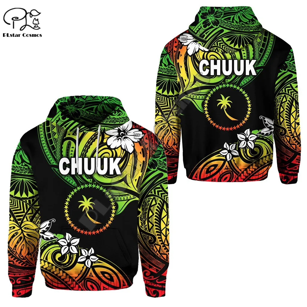 

Polynesian Island Chuuk Flag Tattoo Country Tribal Culture Retro Harajuku Tracksuit Men/Women Pullover 3DPrint Jacket Hoodies A2