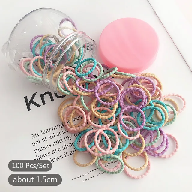 50/100 Pcs/Box New Children Cute Colors Soft Elastic Hair Bands Baby Girls Lovely Scrunchies Rubber Bands Kids Hair Accessories 8-100 Pcs