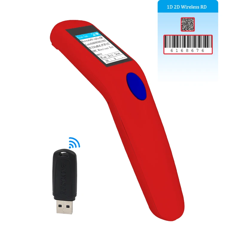 Barcode Sanners Wireless 1D  2D QRcode Reader RF Data Matrix UPC A GS1 Aztec Code Display mini scanner Scanners