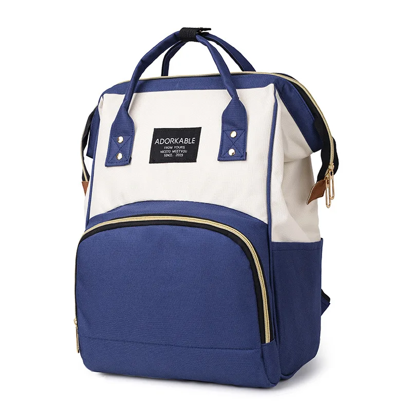 Сумка для детских подгузников, сумки для детских колясок, большая емкость, водонепроницаемый Набор сумок для подгузников, дорожный рюкзак для беременных, сумка для кормящих - Цвет: MMM005WHDB