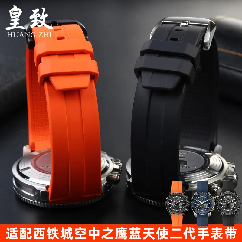 

For Citizen City Rubber Watch Strap Air Eagle Blue Angel Second Generation Jy8078 8075 8101 Watch Band 22mm