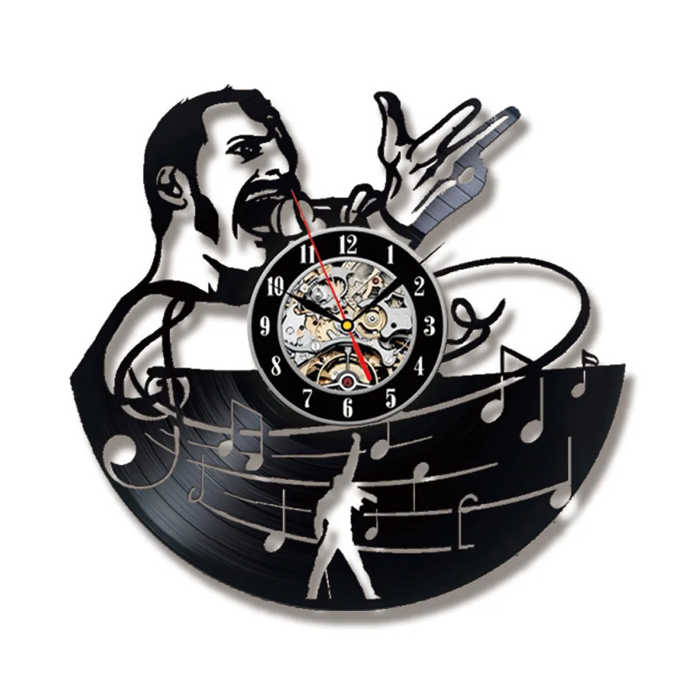 Queen Rock Band Wall Clock Music Theme Classic Vinyl Record Clocks Led