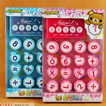 16 шт./компл. дети мультфильм Stampers номера арифметики персонализированные учитель сортировки самостоятельно покрывать краской таможенная печать, подарок