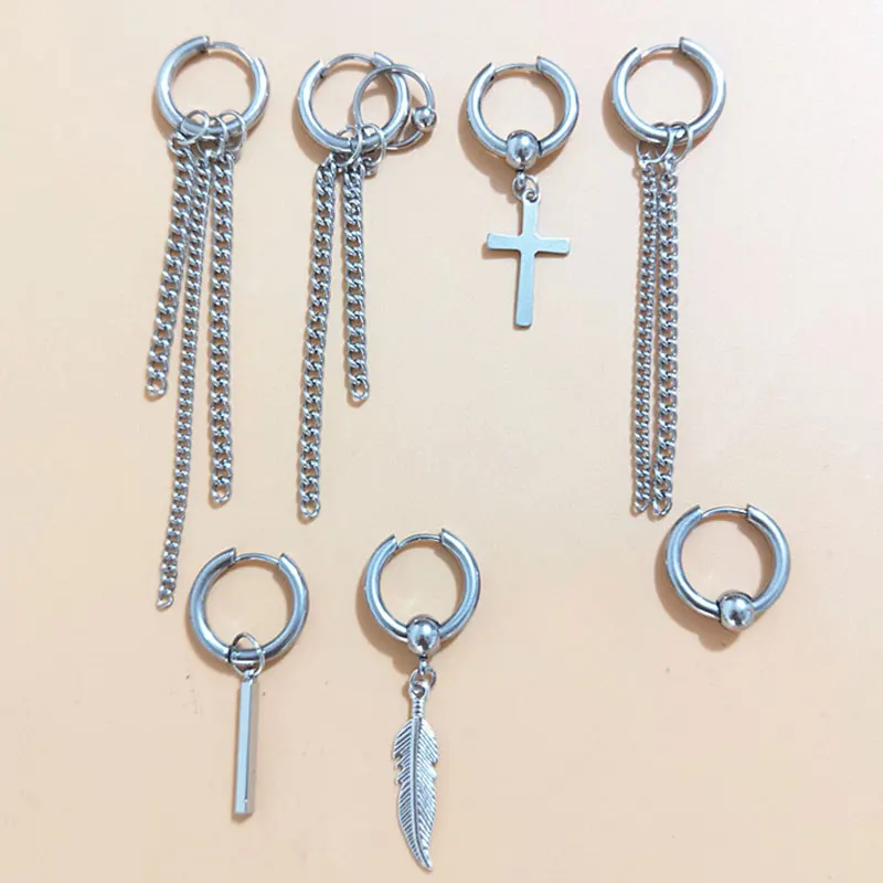 1 шт. женские и мужские модные серьги из нержавеющей стали трендовые ретро