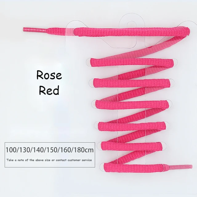 Oval Shoe laces 24 Color Half Round Athletic ShoeLaces for Sport/Running Shoes Shoe Strings 100/120/140/160/180cm Shoelace Rose red
