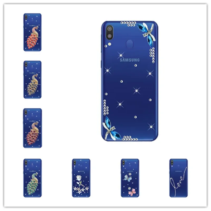 Роскошный чехол для Samsung Galaxy M30 M20 M10 с 3d кристаллами и стразами A7 A9 2018 S10E S10 PLUS S9 S8 NOTE