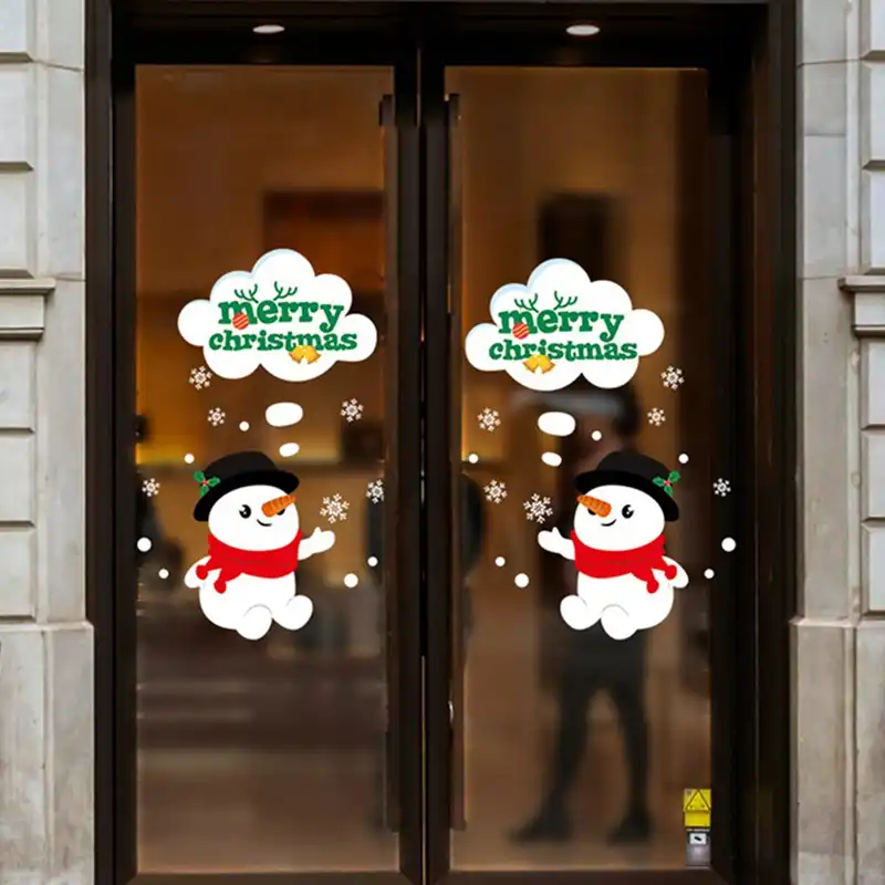 2 шт Двухсторонний Рождественский Снеговик дверь стикер украшения-30*45 см Новогодние рождественские украшения для дома Новый