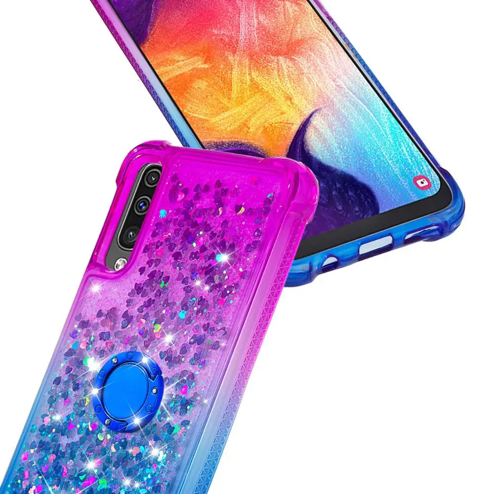 Силиконовый чехол для A50 samsung Galaxy A50 чехол-бампер для samsung A50 A505 защитный чехол с кольцом с пряжкой