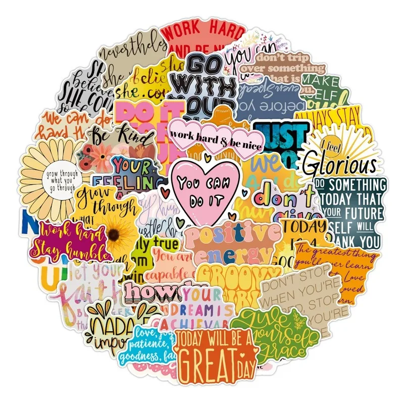 

10/30/50/pcs inspirational quotes stickers Small Daisies Kawaii VSCO Sticker Laptop Skateboard Guitar Cartoon Waterproof decals