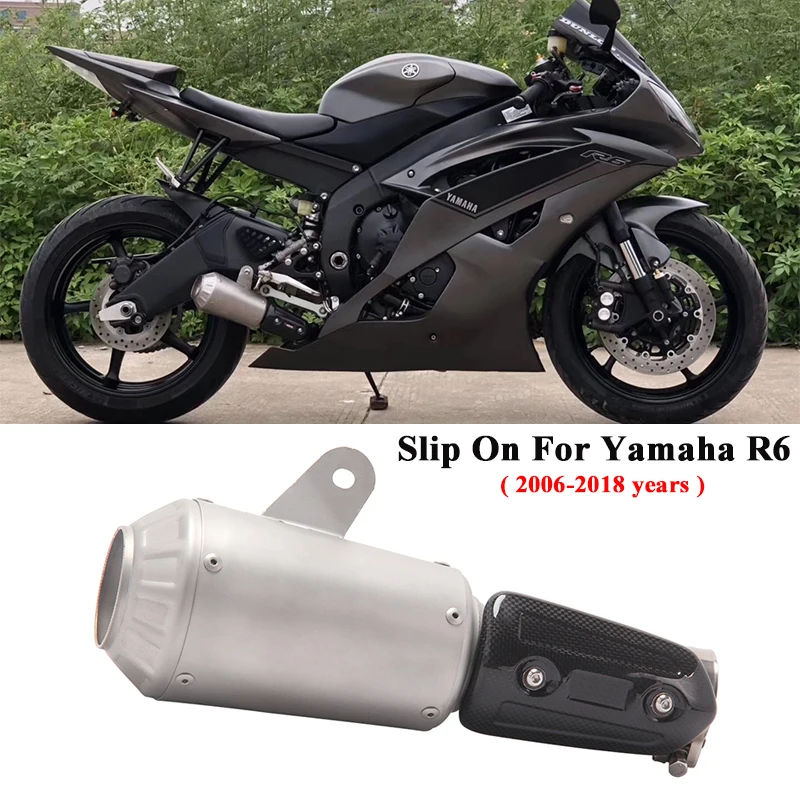 

Slip On For Yamaha R6 YZF-R6 2006 - 2018 2017 2016 Motorcycle Akrapovic Exhaust Escape Modified Muffler Middle Link Pipe