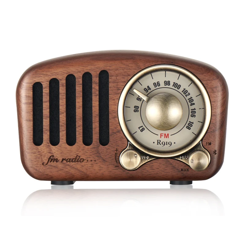 In Store Radiowalnut Wood Bluetooth 5.0 Fm Radio With Strong Bass & Tf  Card Support