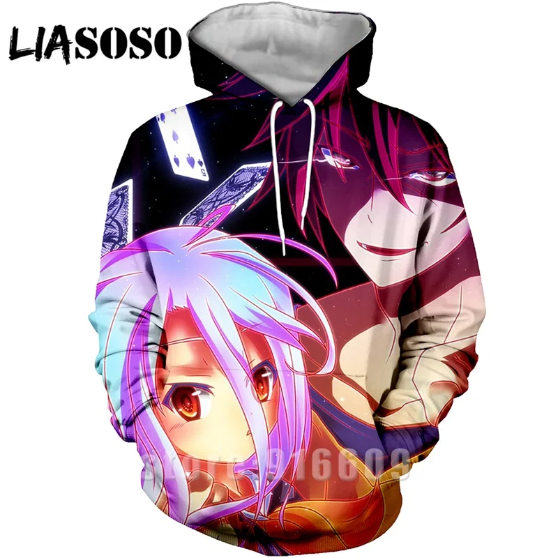 Толстовка No Game No Life, фиолетовая, крутая, аниме, толстовки, 3d Толстовка, длинный рукав, Зимний пуловер, унисекс, хипстер, Harajuku, спортивная одежда, Топ - Цвет: 22