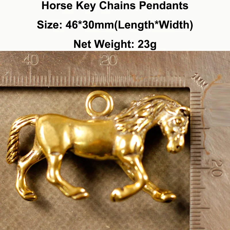 brass keyring animal pendant necklace chain car ornament horse pony