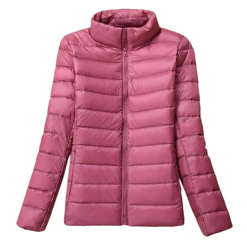 Женская легкая куртка Uniqlo на утином пуху, зимняя верхняя одежда, пальто-пуховик - Цвет: PK-L