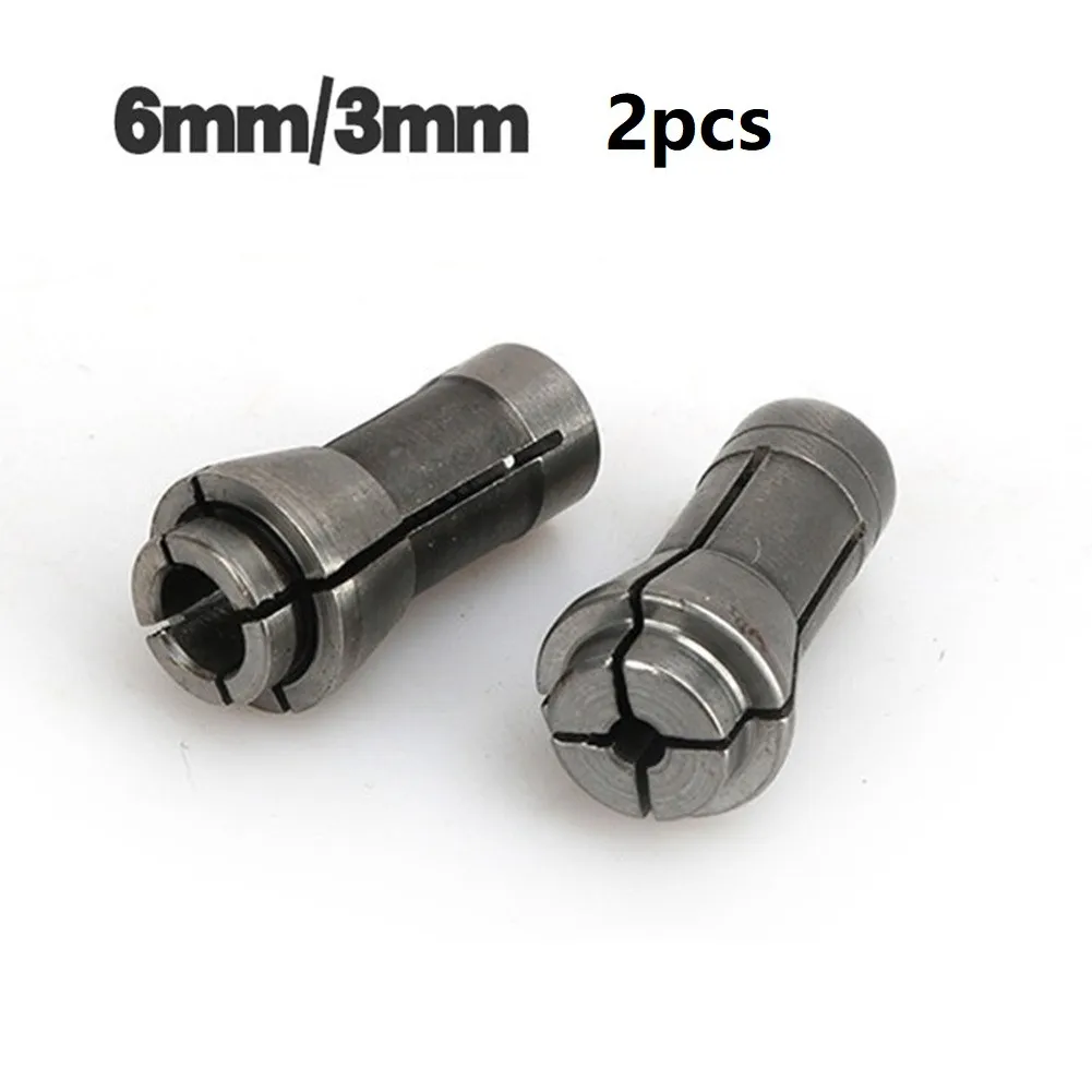 

2pcs Trimming Engraving Machine Collet Chucks Die Grinder Router 3/6mm Bit Shank Adapter Holds Arbors Shanks Tools Woodworking