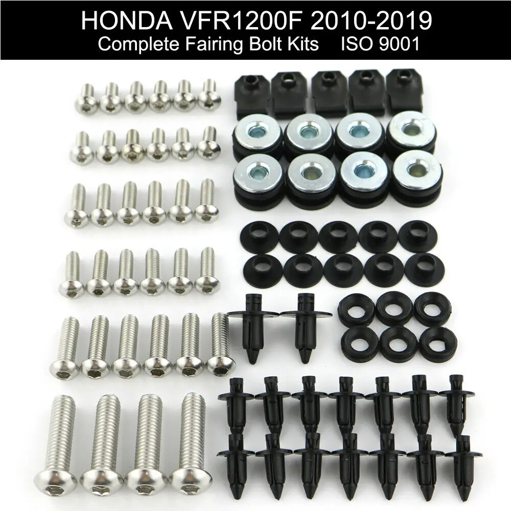 

For Honda VFR 1200F 2010-2019 VFR1200F Complete Full Fairing Bolts Kit Covering Bolts Screws Clips Nuts Stainless Steel