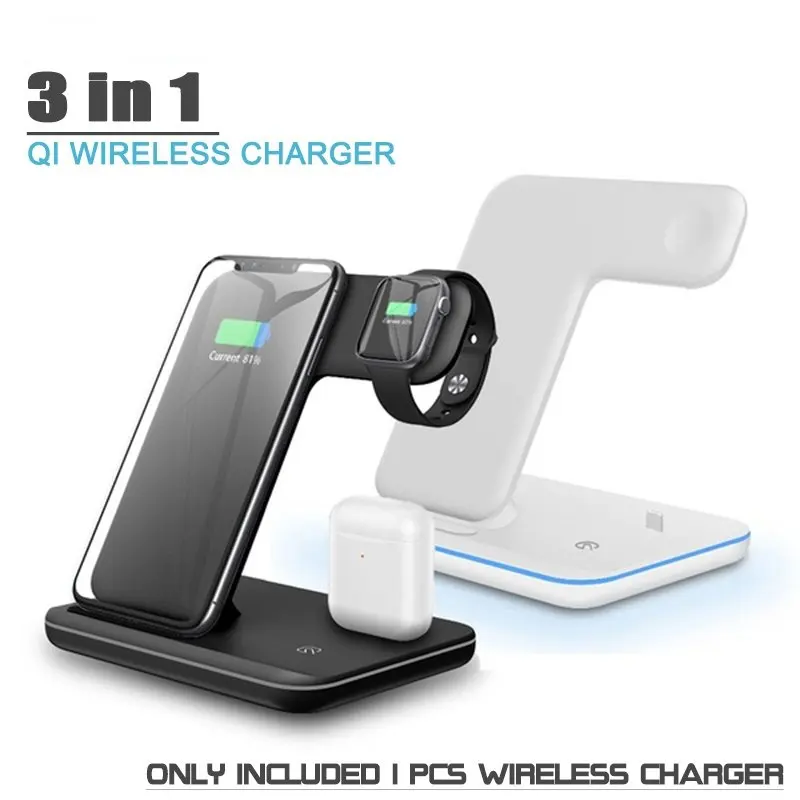 Qi Быстрое беспроводное зарядное устройство док-станция для Apple Watch Series 5 4 3 2 1/Airpods для iPhone 11Pro/11/XS/XR и телефонов