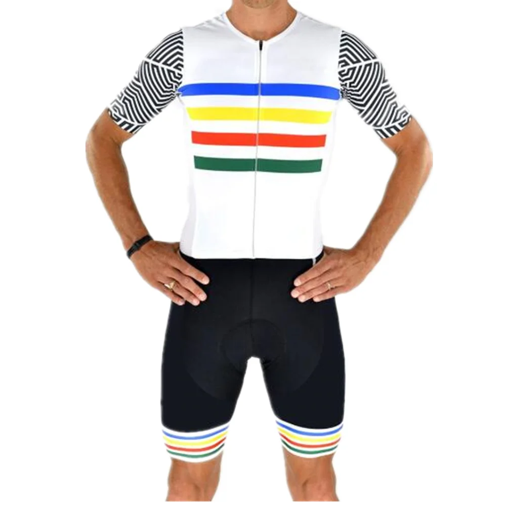 

High Quality Short Sleeve Cycling Skinsuit Men's Triathlon Suit One Piece Sportwear Road Cycling Clothing Set Ropa De Ciclismo