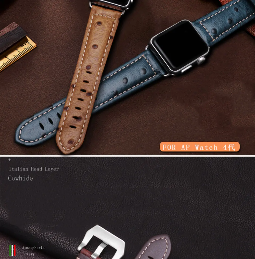 PEIYI Смарт наручные часы, аксессуары для наручных часов Apple iwatch1/2/3/4 кожаный браслет ремешок цвета: черная, синяя, коричневая Браслет замена поясная сумка