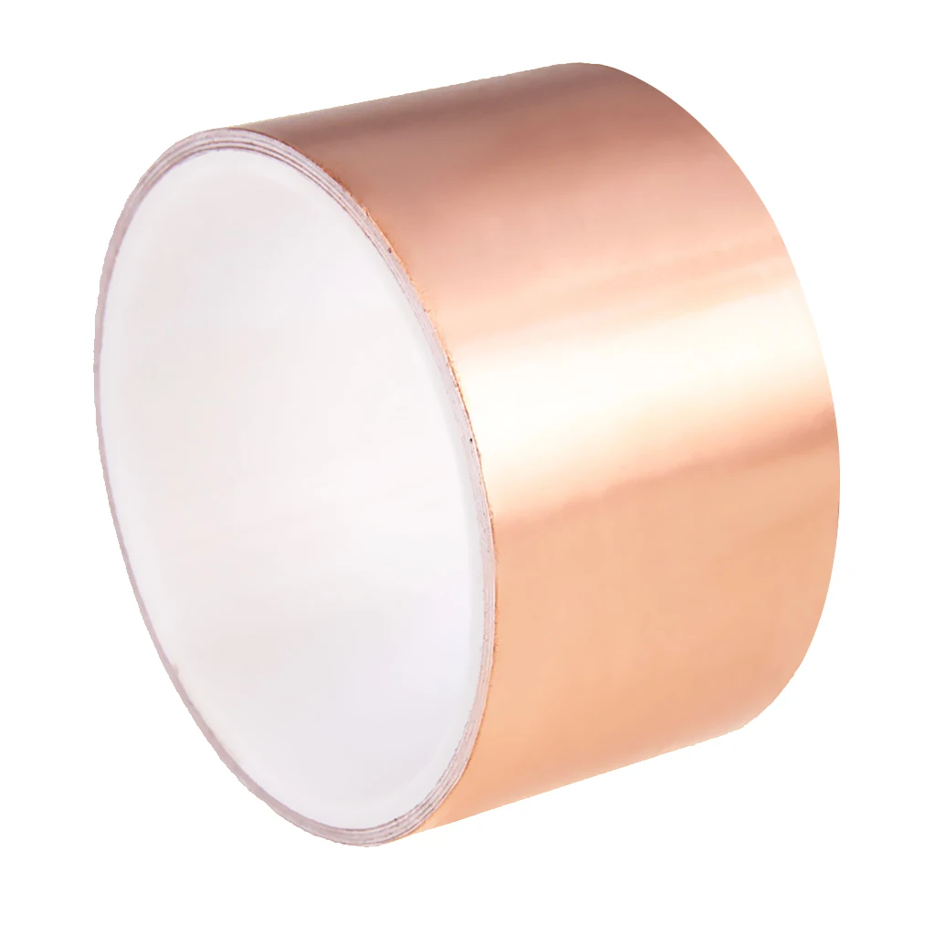Guitar Copper Foil Tape EMI Shielding Conductive Adhesive Foil Tape for Stained Glass Paper Circuit Electrical Repair 50mmx3m