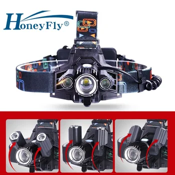 

HoneyFly 360 Rotate Telescopic Zoomable Head Lamp USB 18650 Rechargeable T6 LED 4 Modes Bicycle Frontale Headlamp