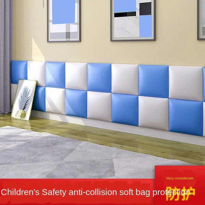 

Household thick 4cm children's room anti-collision headboard self-adhesive soft bag, wall cushion decoration wall sticker