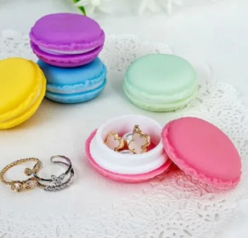 

4 colors Beautiful Candy Color Macaron Mini Ring Storage Box Jewelry Cases Portable Cute Earrings Ring Packaging Display Boxes