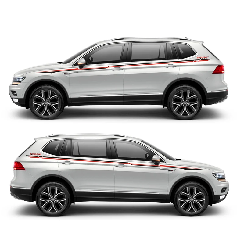Спортивные полоски наклейки для автомобиля Volkswagen Tiguan Mark Levinson Авто кузова индивидуальная наклейка внешние аксессуары
