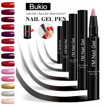 

3 In 1 Gel Polish Varnish Nail Polish Pen One Step Gel Pencil Nail Soak Off UV Nail Varnish nal art Gel Painting Lacquer Pen