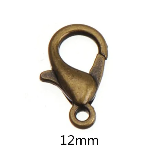 bronze 12mm Старинные бронзовые застежки Омаров небольшой diy 502# серебристые, золотые весенние Waterdrop пустой smoth металлические ювелирные изделия выводов 12 14 10 мм 100 шт - Цвет: bronze 12mm