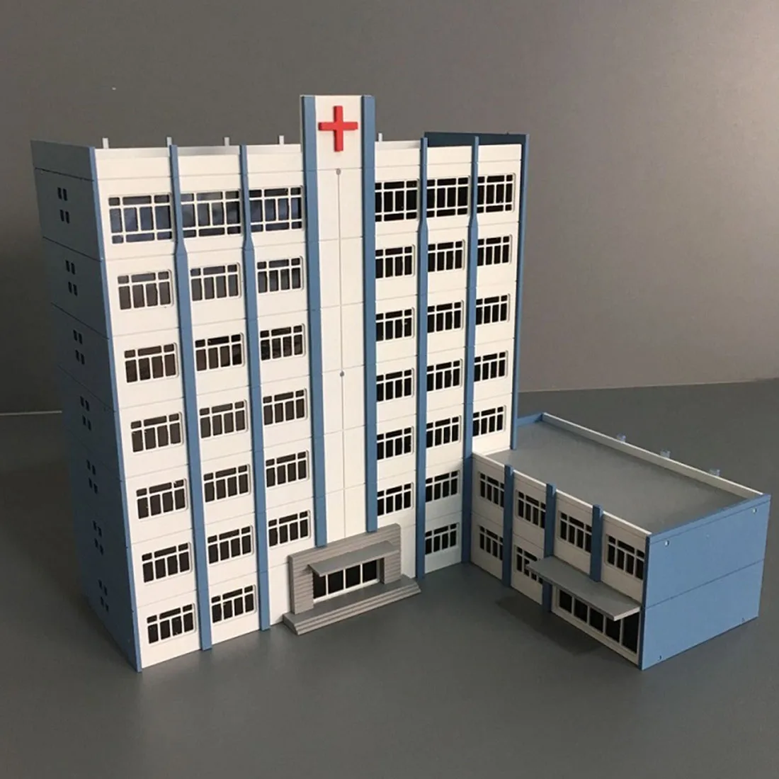 1:150 N Scale Sand Table Decoration DIY Assembly Model Hospital Building 6