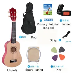 Hot Music Beginner 4 Strings 21 Inch Soprano Ukulele Full Kits Acoustic Colorful Hawaii Guitar Guitarra Instrument for Kids