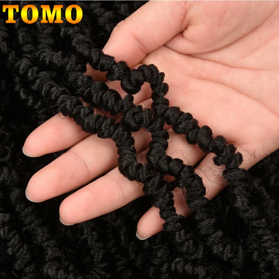 TOMO Bomb Twist Crochet Braids Pre-looped Passion Twist Crochet Hair Ombre Spring Twist Synthetic Braiding Hair Extensions 14