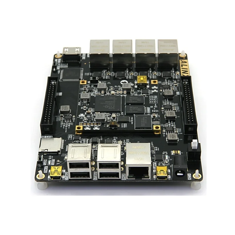 Черная Золотая макетная плата Alinx XILINX FPGA ZYNQ ARM AX7020 многосетевой порт