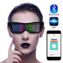 Magic Bluetooth Led Party Glasses APP Control Luminous Glasses USB Charge DIY Edit Multi-lingual Quick Flash Led