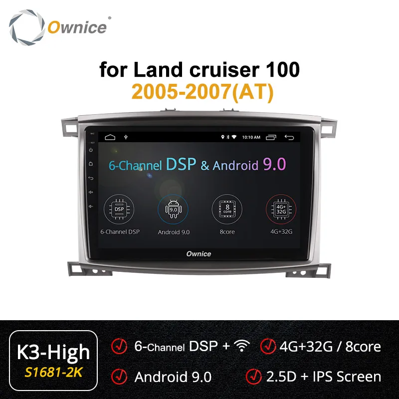 Ownice K3 K5 K6 8 ядерный Android 8,1 автомобильный Радио DVD gps навигация для Toyota Land cruiser 100 150 LC100/Lexus LX470 2005-2007 - Цвет: S1681-2 K3 HIGH
